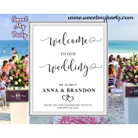 Wedding welcome sign,Rustic wedding welcome sign, (023w)